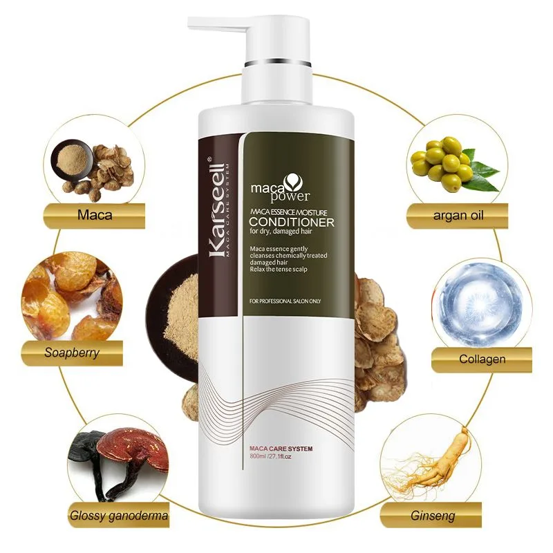 Traitement capillaire de haute qualité Karseell MACA Oil Repair Shampooing et revitalisant Donne de la douceur aux cheveux Prix d'usine