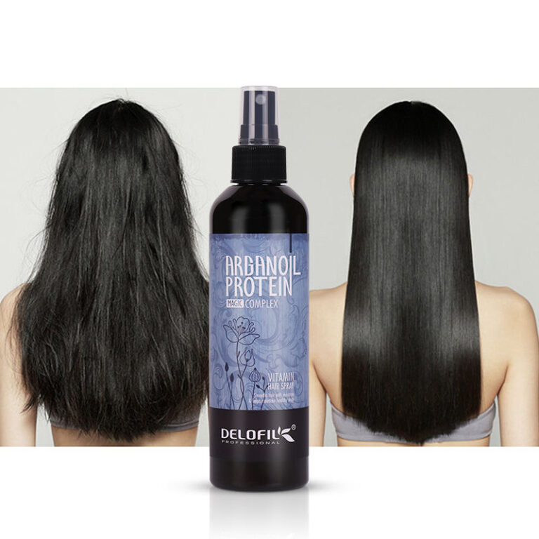 Delofil Heat Protector Spray main product image - 260ml with keratin argan oil biotin