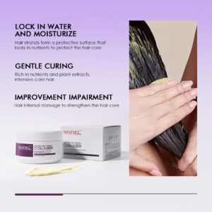 Navensi Protein Hair Mask 500ml Mo lauulu mago, pi'opi'o, mimilo pe manifinifi fa'atasi ai ma le collagen ma le keratin e mauoa ma lamolemole.