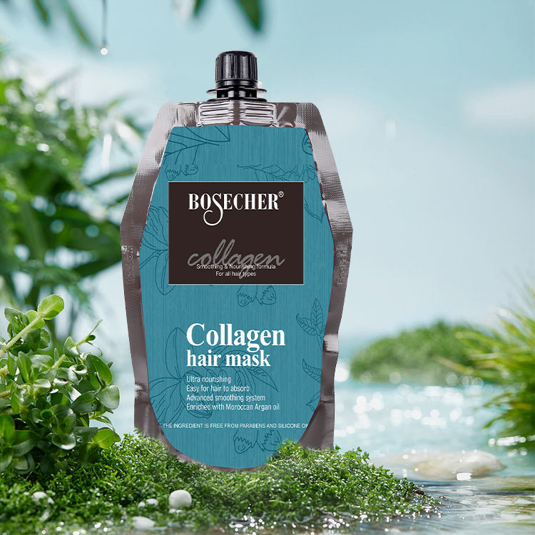 Maschera per capelli al collagene Bosecher con ingredienti botanici naturali