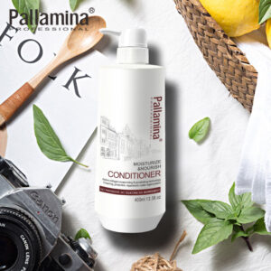 Pallamina moisturize nourish conditioner 400ml white pump bottle flat lay